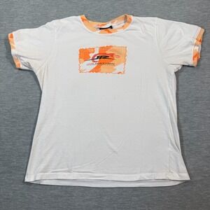 Chase Authentics Shirt Women XL White Orange NASCAR JR Nation Graphic Cotton y2k